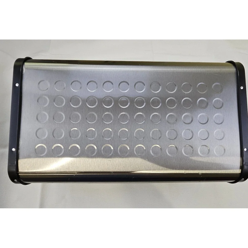 Brabantia Roll Top Bread Box Brushed Stainless Steel Black Kitchen Storage Bin